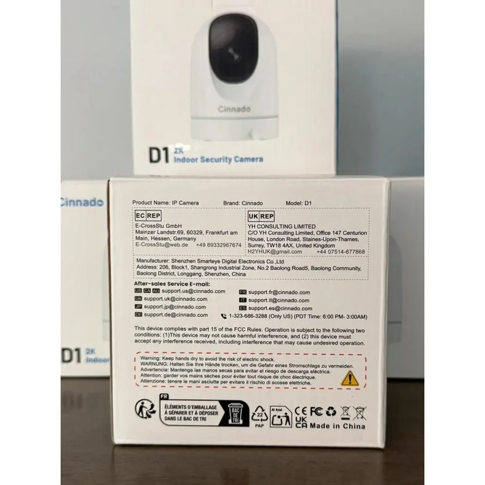 Brand New Cinnado D1 2K Indoor Security 2.4Ghz Wi-Fi Cam